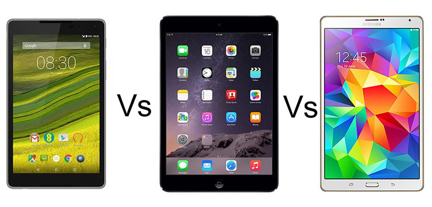 EE Harrier Tab vs Apple iPad mini 2 vs Samsung Galaxy Tab S 8.4