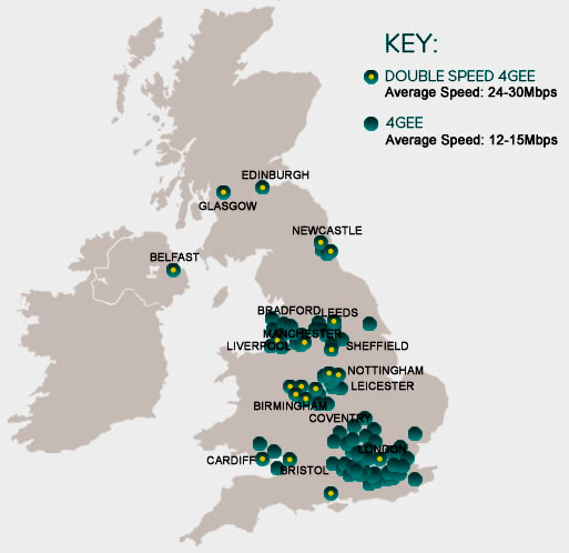 EE 4G cities