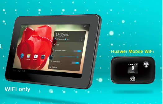 The 7 inch One Touch Tab and Huawei 5776 Mobile WiFi device
